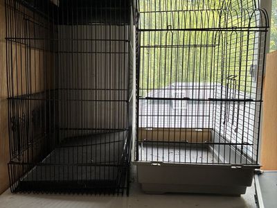 Set of 2 Wire Pet Cages for Birds or Small Animals