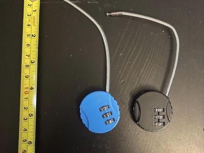 2-Pack Combination Cable Locks for Luggage/Travel - Blue & Black