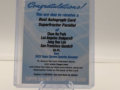 2025 Topps Chrome Baseball Superfractor 1/1