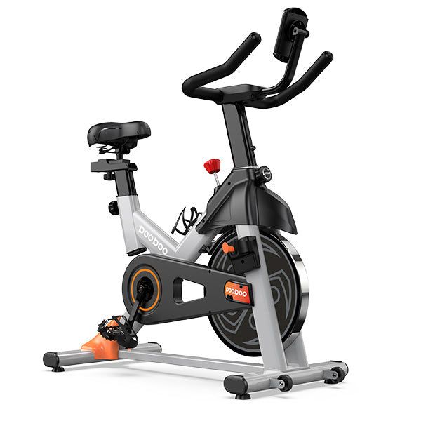 POOBOO Stationary Exercise Bike Indoor Cycling Trainer with LCD Monitor