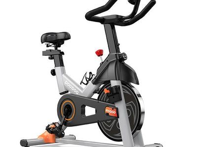 POOBOO Stationary Exercise Bike Indoor Cycling Trainer with LCD Monitor