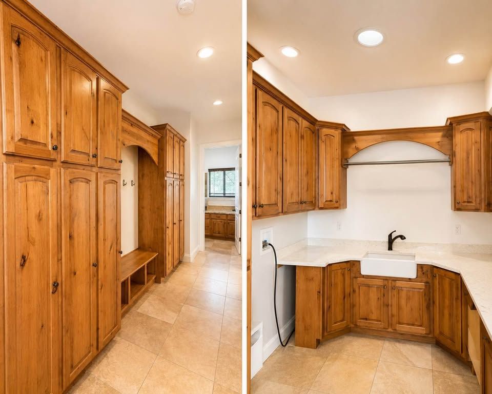 Knotty Alder Laundry & Mudroom Cabinets