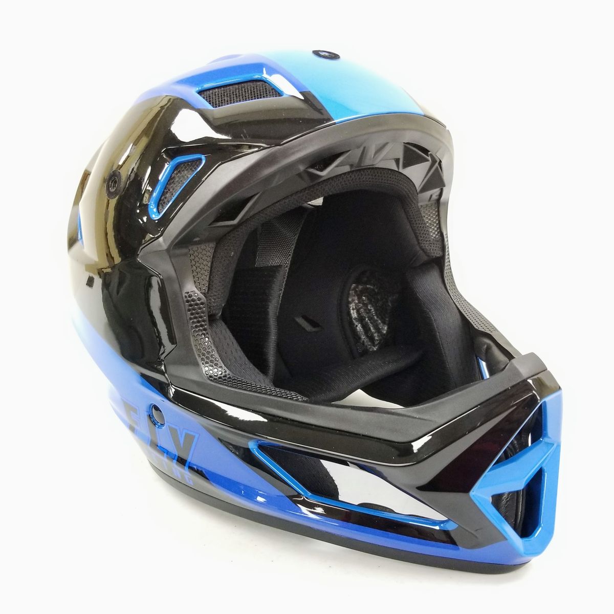 Fly Racing Rayce MTB/BMX Bicycle Helmet (Black/Blue, Large) (73-3621L) MISSING THE PEAK