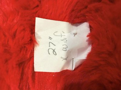 Red Faux Fur Fabric Piece - 27 Inches WOF