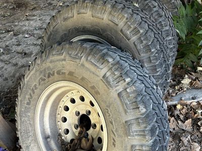 Set of 4 Goodyear Wrangler MT/R Tires with Rims - 31x10.50R15LT