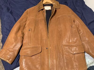 Mens Orvis Leather Jacket, medium