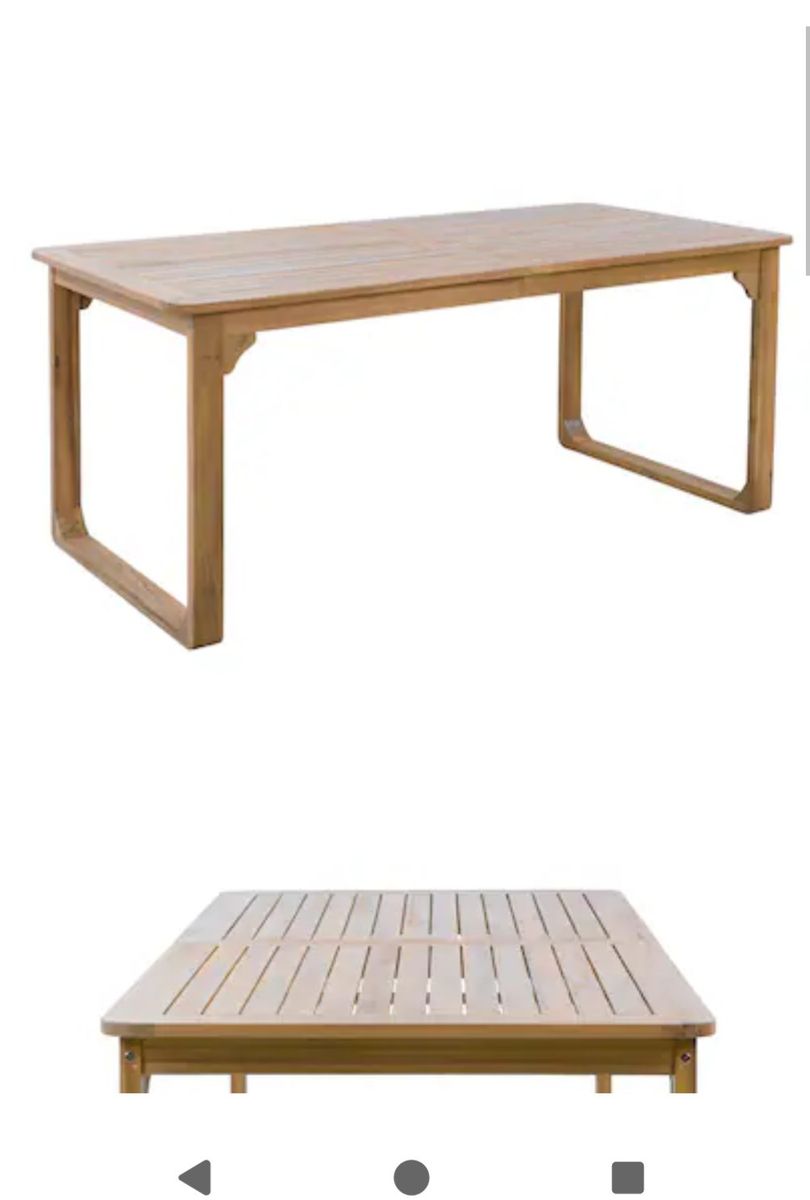 ModernLuxe 70.87" x 33.46" Outdoor Acacia Wood Dining Table - New, Assembly Required