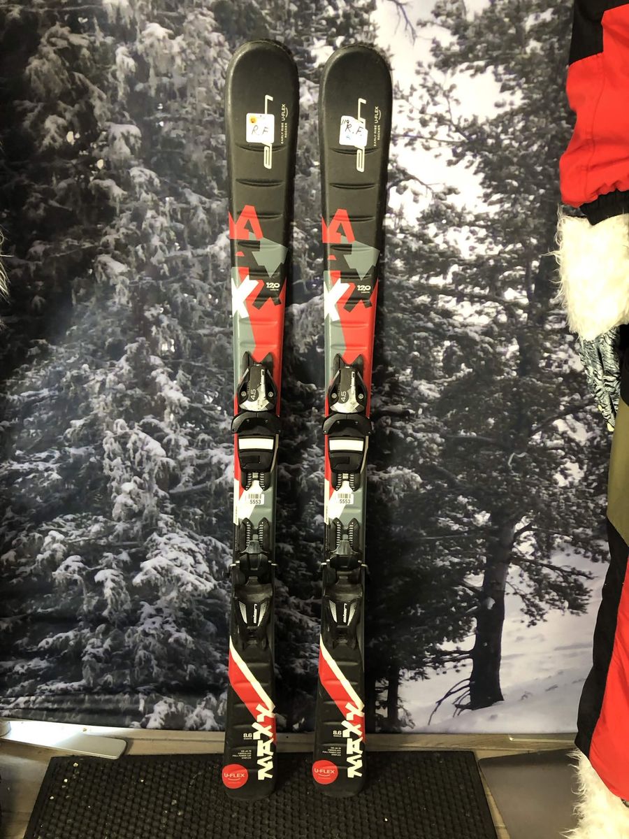 Used Elan Maxx 120cm Jr Kids Skis w/ Elan El 4.5 AC Binding