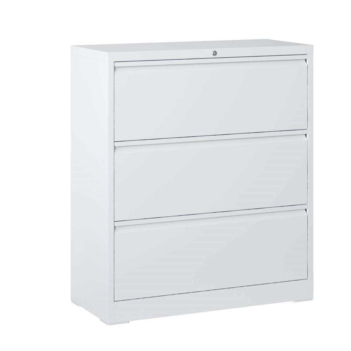 Lateral File Cabinet 3 Drawer, White Filing Cabinet With Lock