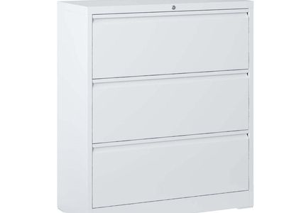 Lateral File Cabinet 3 Drawer, White Filing Cabinet With Lock