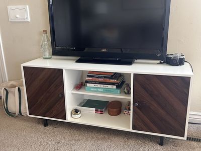TV Stand with nice shelf and organization