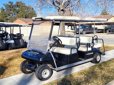 1998 Black Club Car 6-Passenger DS Electric Golf Cart with Lights