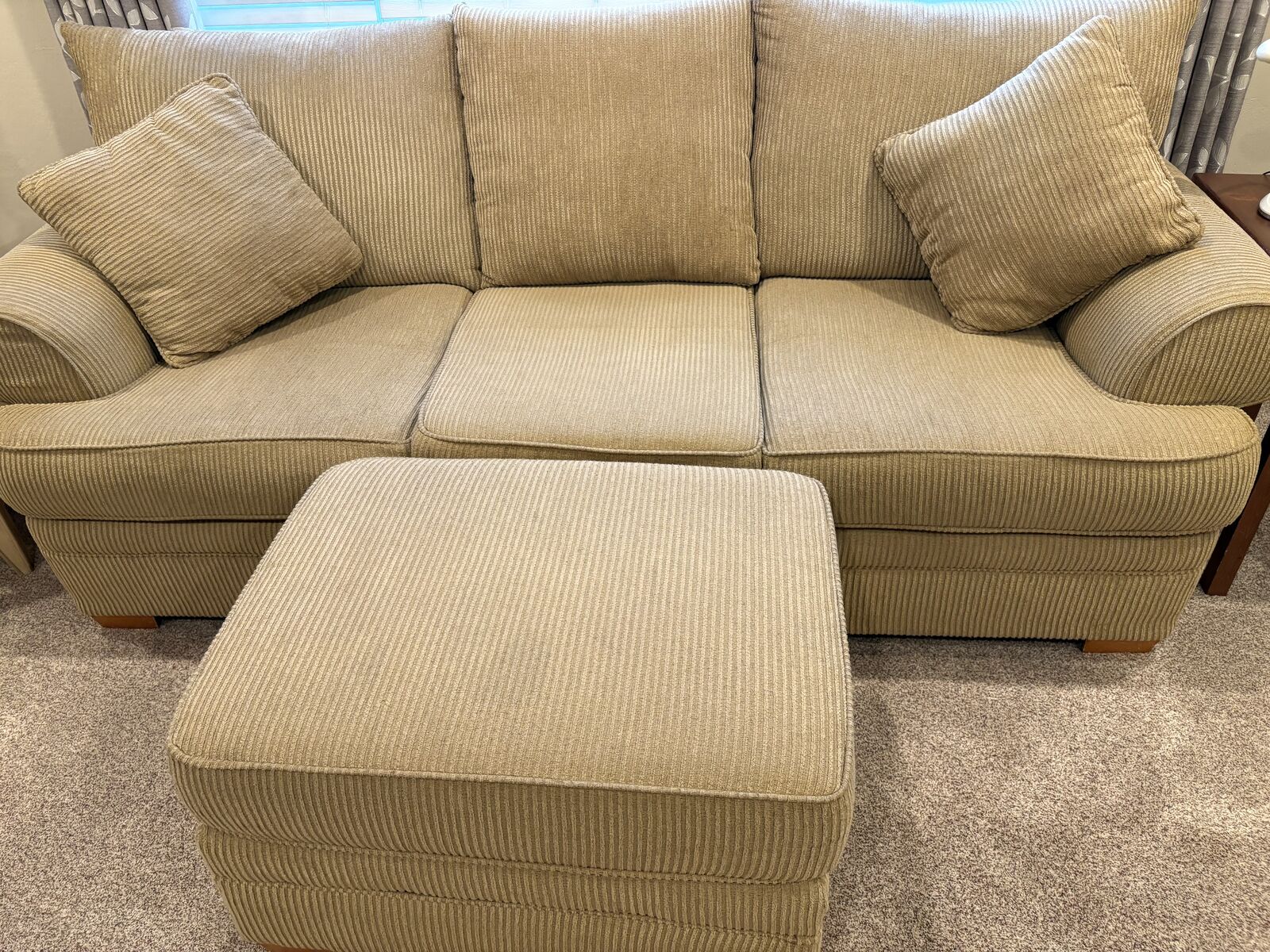 Couch, chair, ottoman