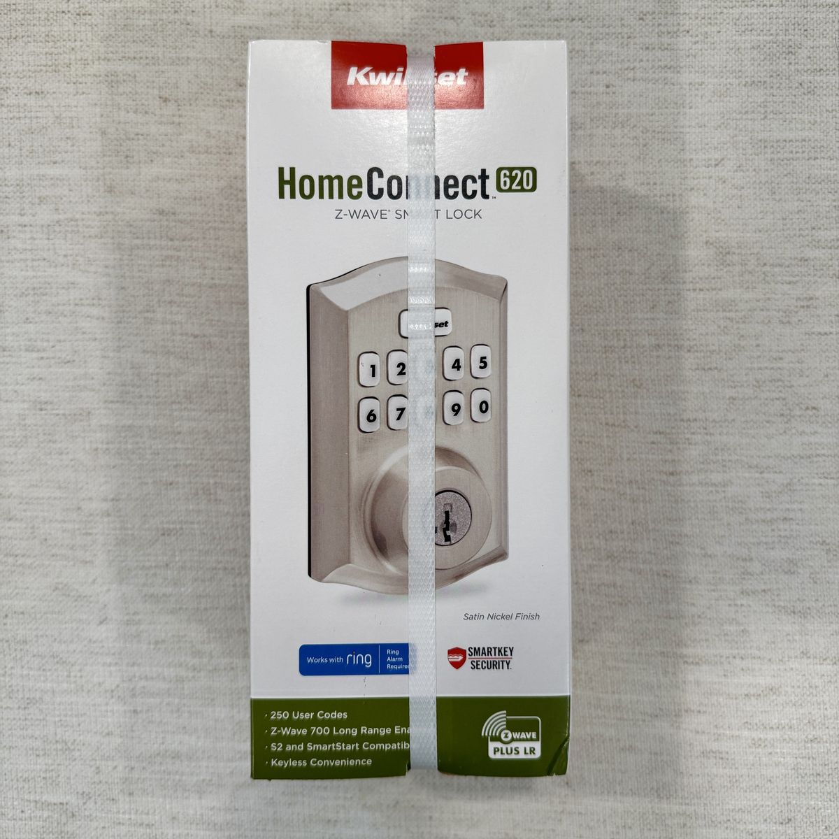 Kwikset HomeConnect 620 Z-Wave Smart Keypad Deadbolt Lock - Satin Nickel
