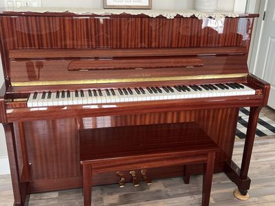 Conover Cable Upright Piano with Matching Bench - Glossy Wood Finish