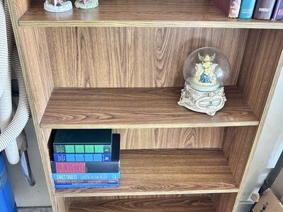 BOOKCASE Scandinavian Design Wood Grain Bookcase - Adjustable 5-Shelf Storage Unit Shelves are Reversible on Internal Brackets