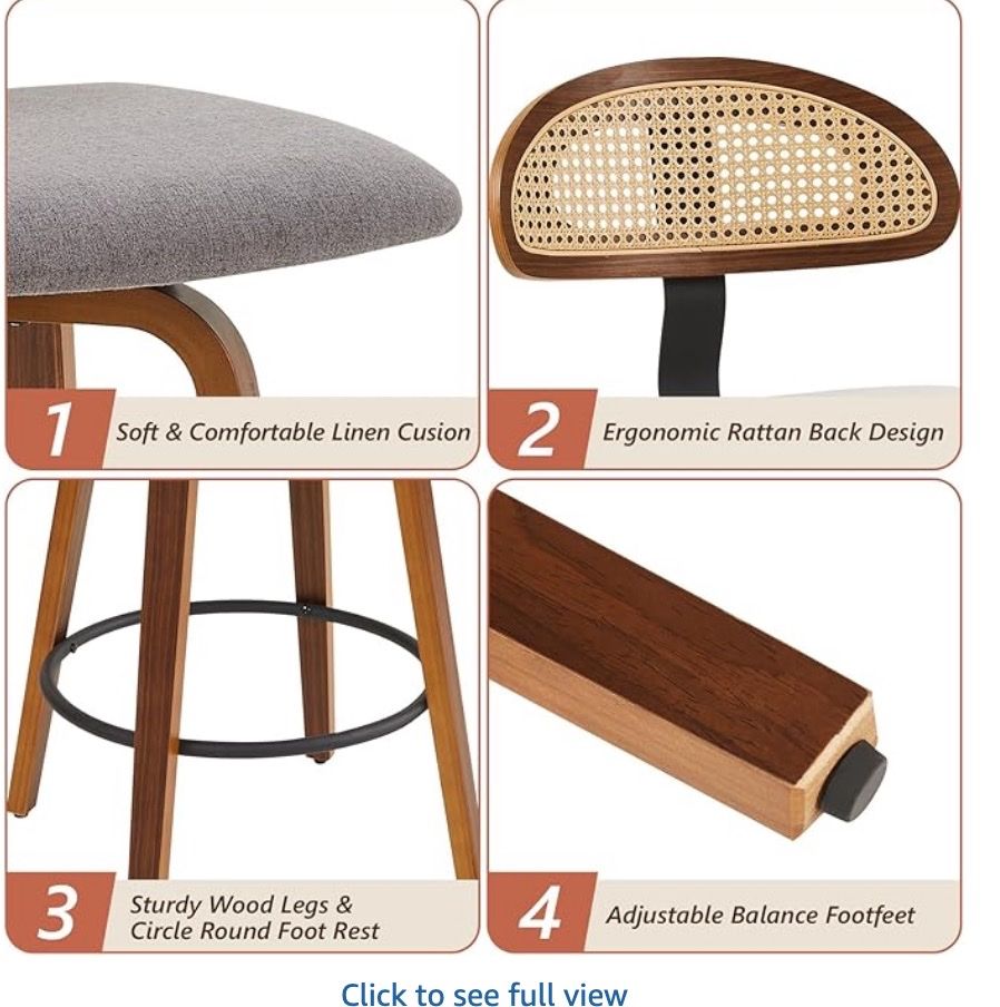 Swivel Counter Height Bar Stools, 26"