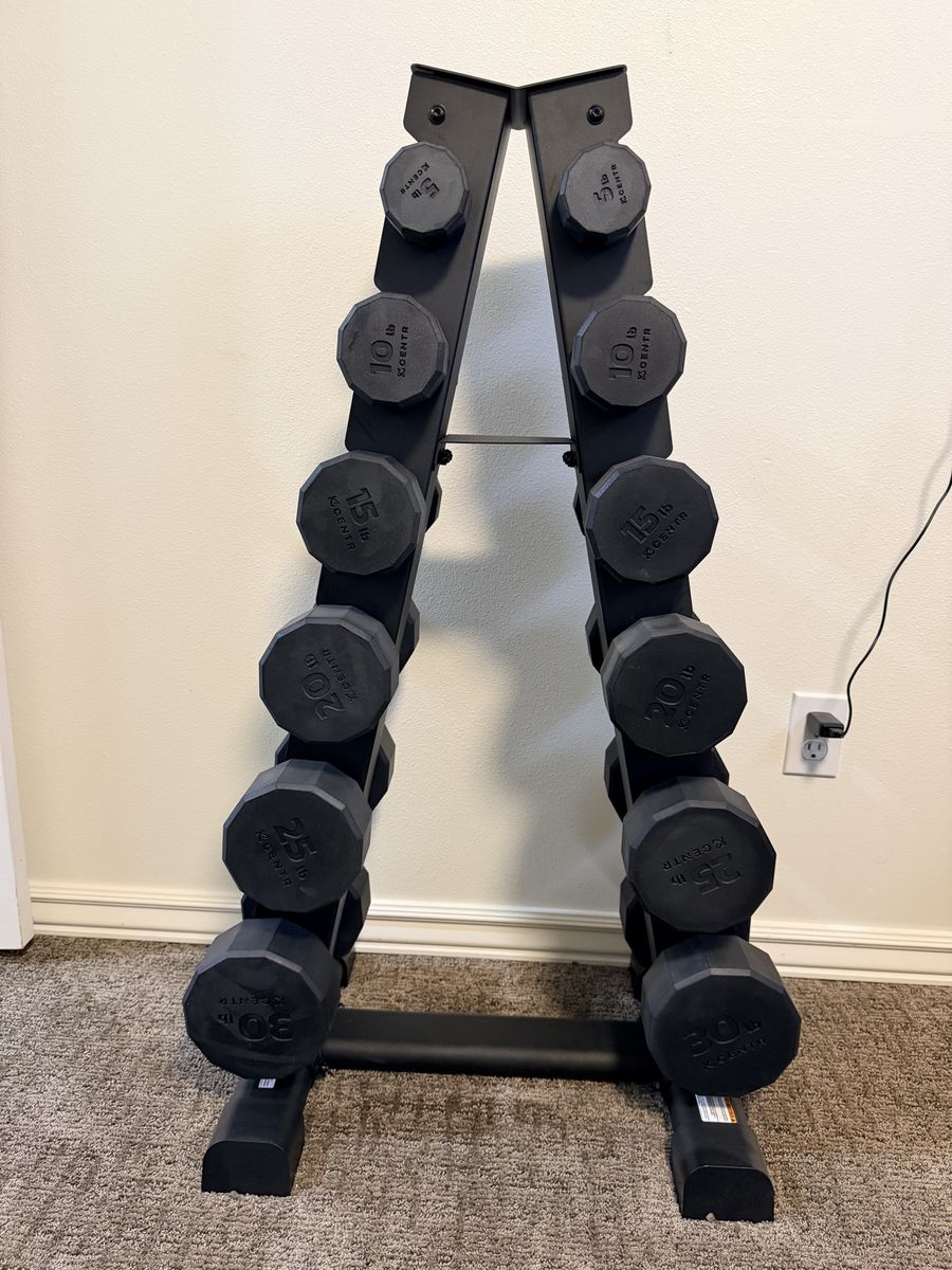 BalanceFrom Dumbbell Set with Rack, 5-30 lbs Hex Weights, Gym & Home Exercise Equipment Fantastic dumbbell set.