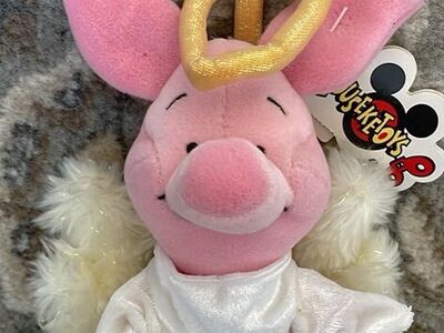Disney Piglet Angel Plush 8 Inch Pooh Plush