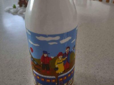 Egizia Vintage Ceramic Milk Bottle / Vase with Dutch Village Scene - Decorative Collectible from the 80's