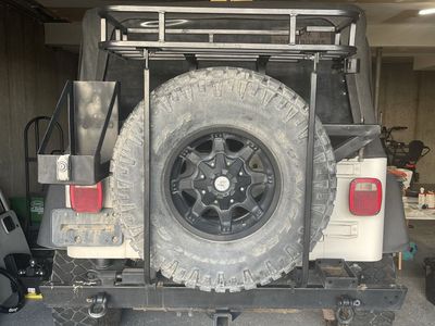 Custom Fabricated Rear Swing-Out Bumper w/ Tire Carrier Cargo Rack for JEEP WRANGLER TJ