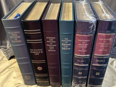 Lot of 6 Leather-bound gold-edged Church Employee Gift Books