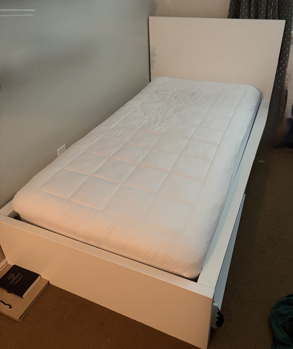 Twin white IKEA MALM bed frame