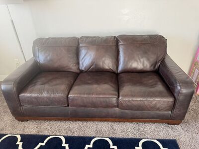 Oversized Leather Couch Set