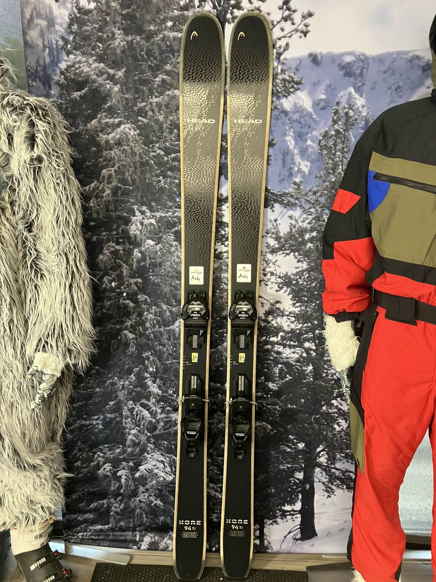 Used Head Kore 94 Ti 184cm Skis w/ Tyrolia Attack LYT 13 Bindings