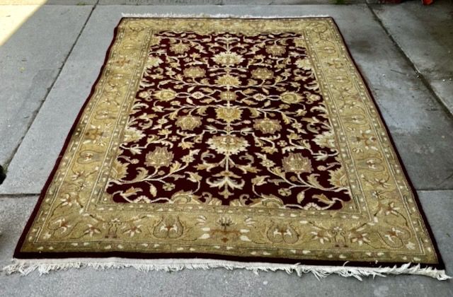 Area Rug 6x9 ft Wool Handmade