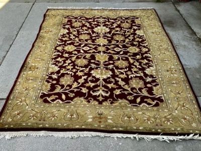 Area Rug 6x9 ft Wool Handmade
