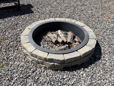 Stone Block Fire Pit w/steel ring