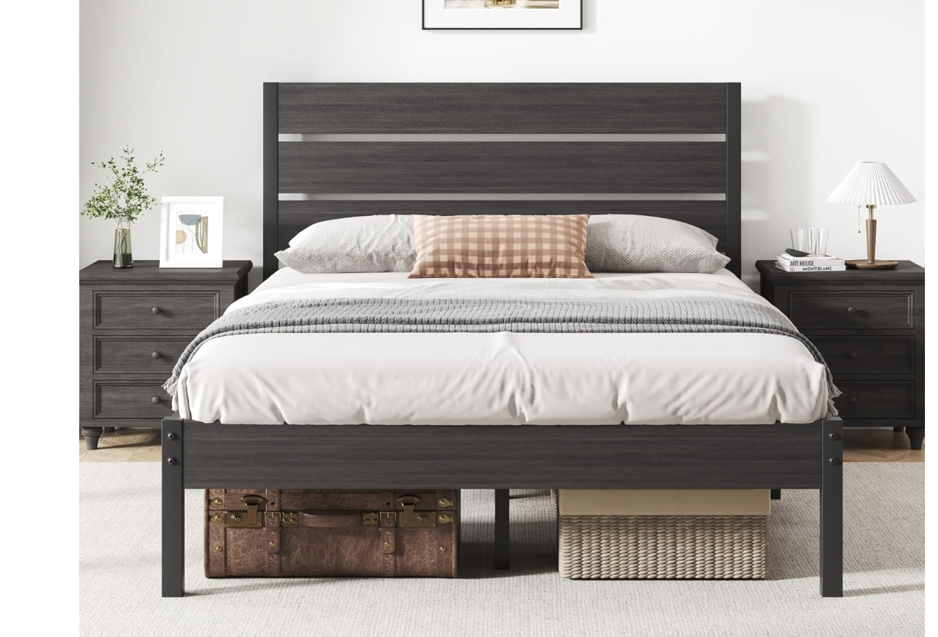 New in box Full Bed Frame with Headboard and Footboard, Metal Platform Bed Frame