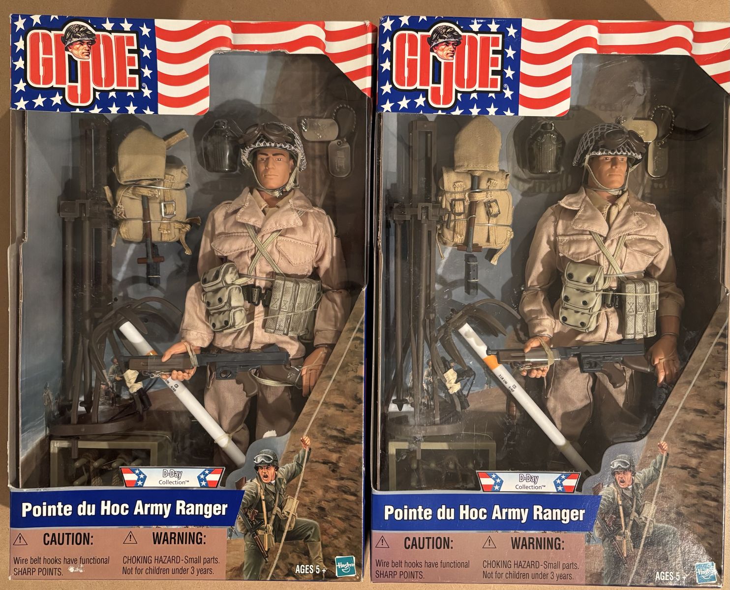 GI JOE - TWO Pointe Du Hoc WWII Ranger, 12" figures