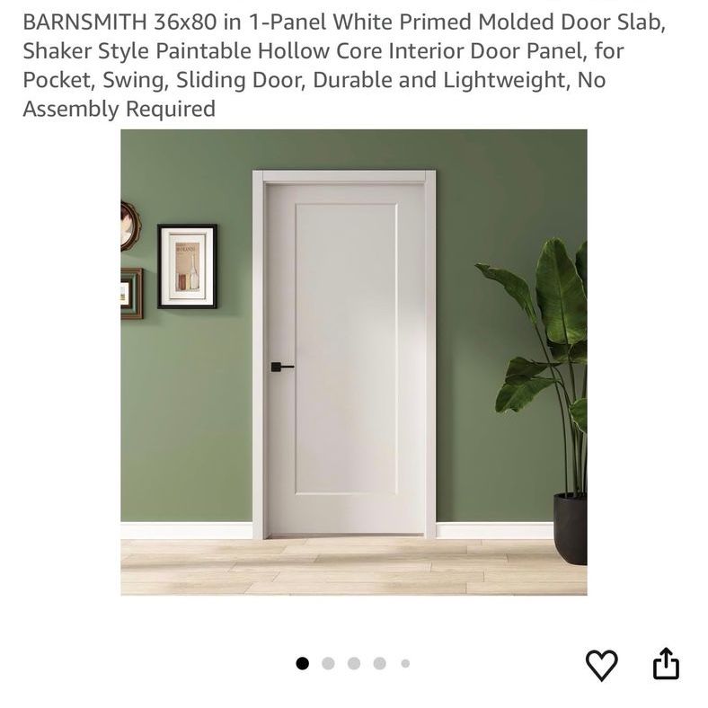 One panel White primed molded door slab
