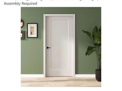 One panel White primed molded door slab