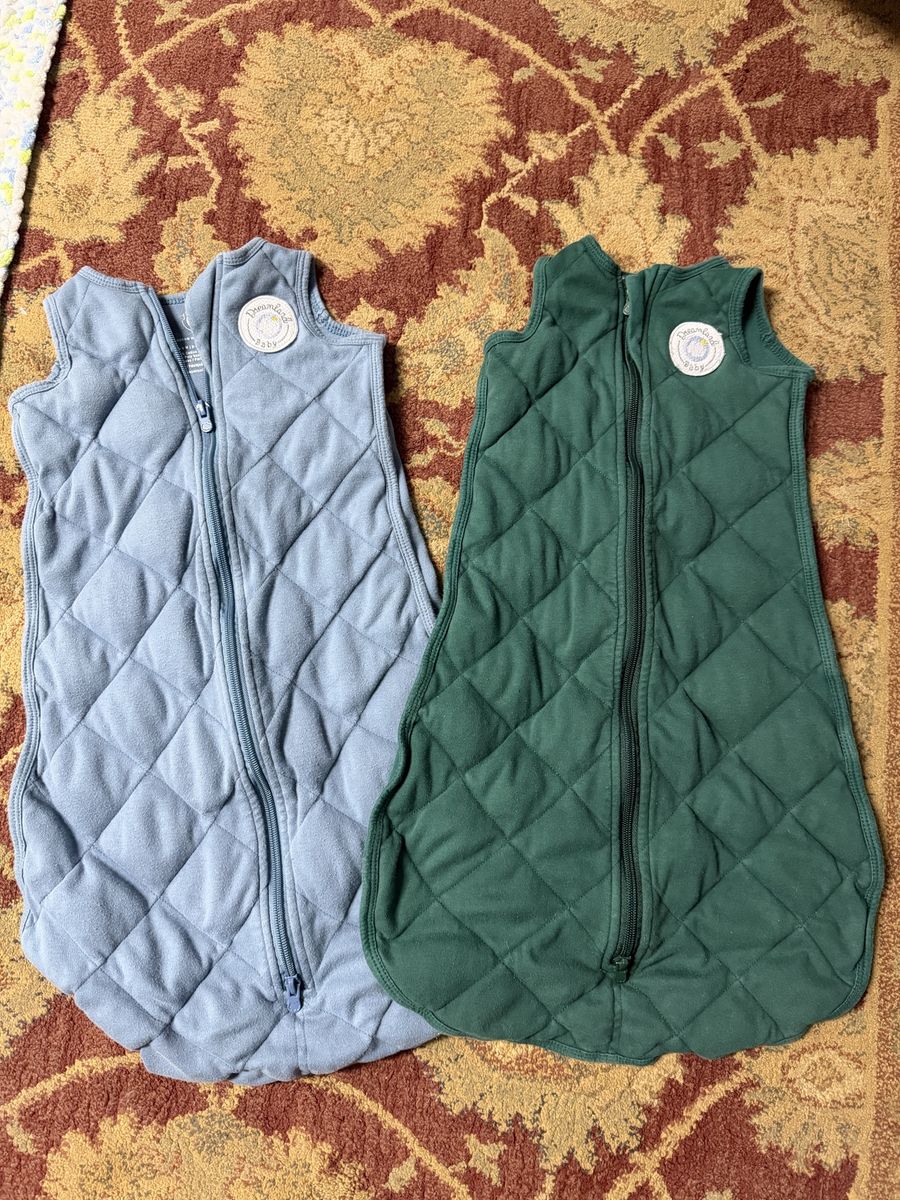 Dreamland Baby Weighted Sleep Sacks - Blue & Green - 0-6 Months - 2 Pack