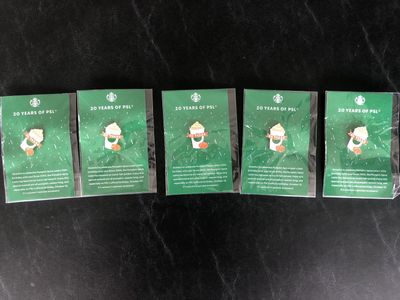 Starbucks Pumpkin Spice Latte PSL 20 Year Anniversary Pins Mugs