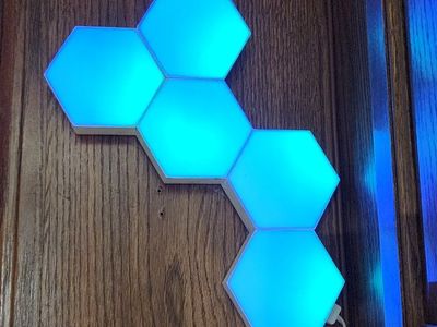 Hexagon LED Wall Light Panels (5 Panels, Blue RGB Glow)