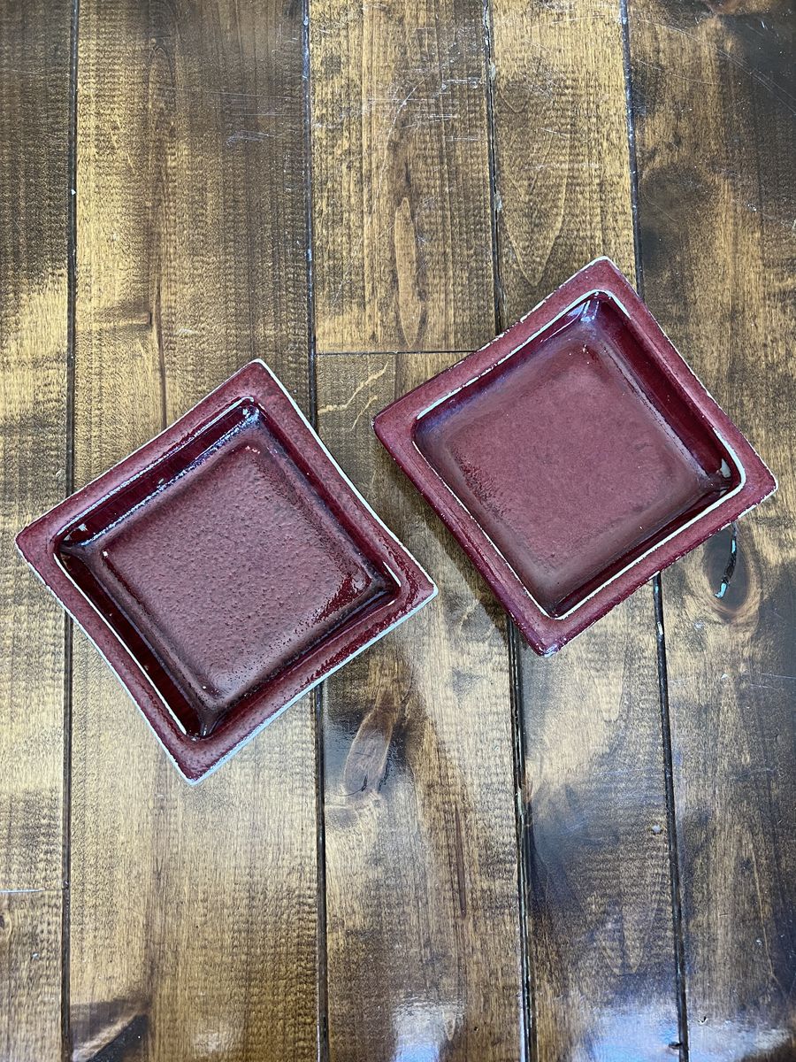 2 Pottery Barn Trinket Jewelry Bathroom Dish Tray Plate