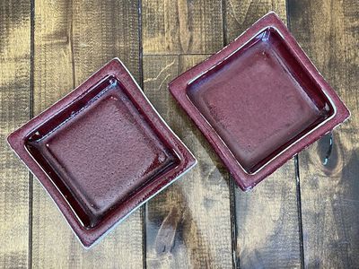 2 Pottery Barn Trinket Jewelry Bathroom Dish Tray Plate