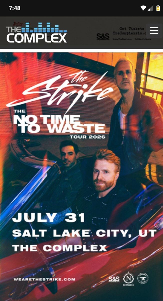 The Strike: No Time to Waste Tour 2026 - Salt Lake City, UT Concert Ticket (1 Ticket) $25.