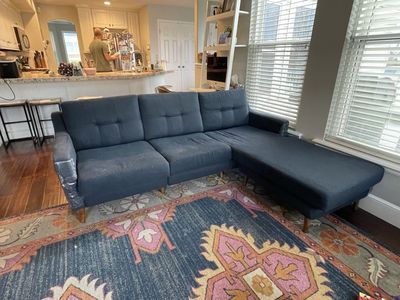 Navy Blue Burrow Couch W Chaise