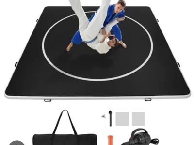 15x15 Inflatable Air Mat Wrestling Mat Gym Mat with Pump and Carry Bag. Just purchased brand new and was TOO BIG for our garage.