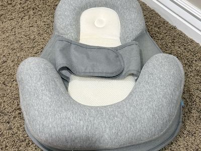BabyBliss DreamNest Infant Baby Bed Lounger in Gray