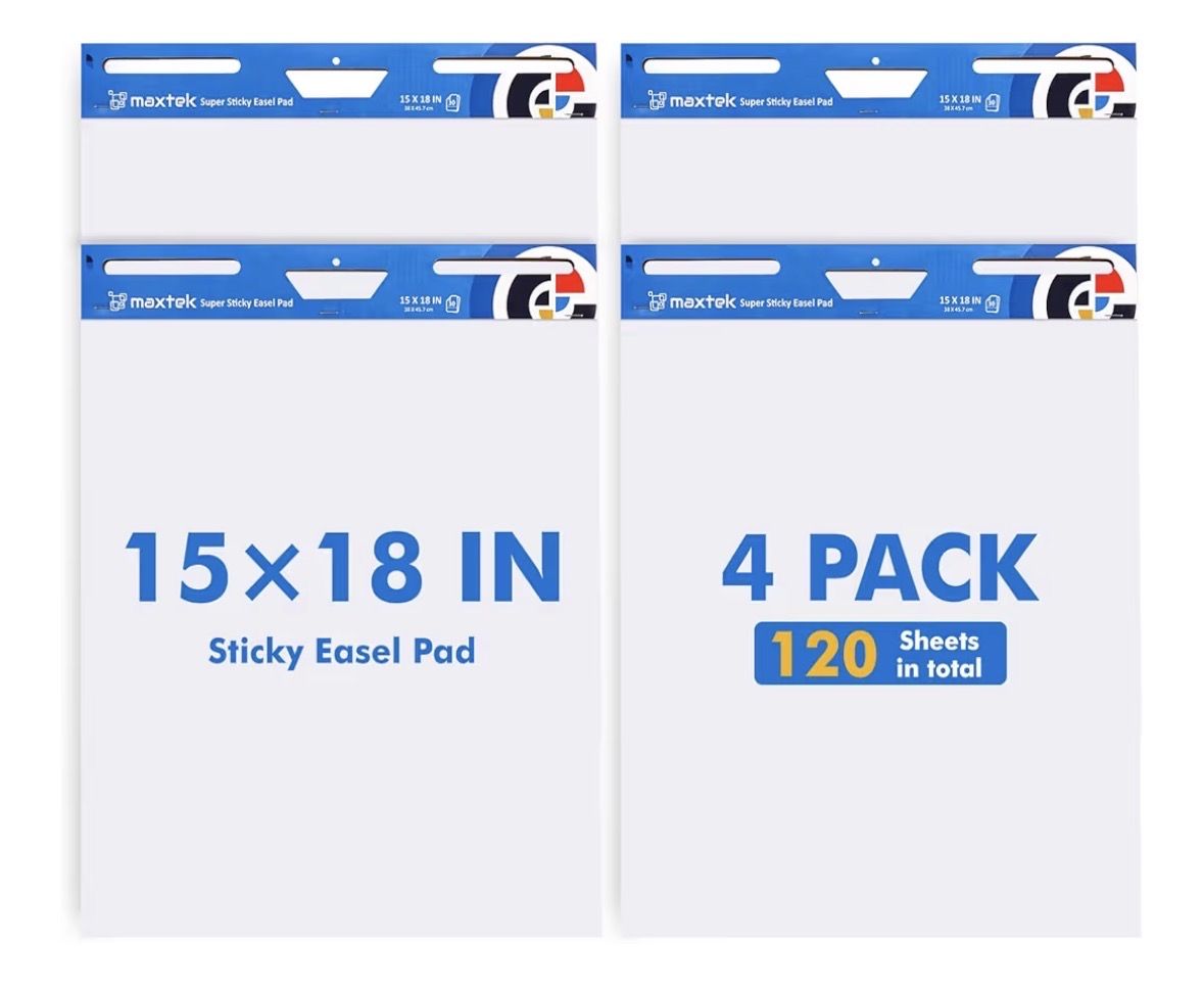 Chart Paper / Sticky / Easel 15x18 - 4 Pack