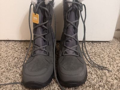 Columbia Women's Ice Maiden II snow boots in grey, size 9.5