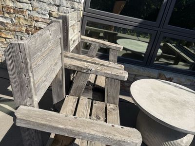 3-Piece Rustic Reclaimed Wood Outdoor Patio Furniture Set
