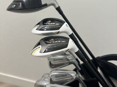 TaylorMade M4 Driver, RBZ Fairway Woods, and Tour Preferred CB Irons Set, TITLEIST 52,54,58 degree wedges with Stand Bag