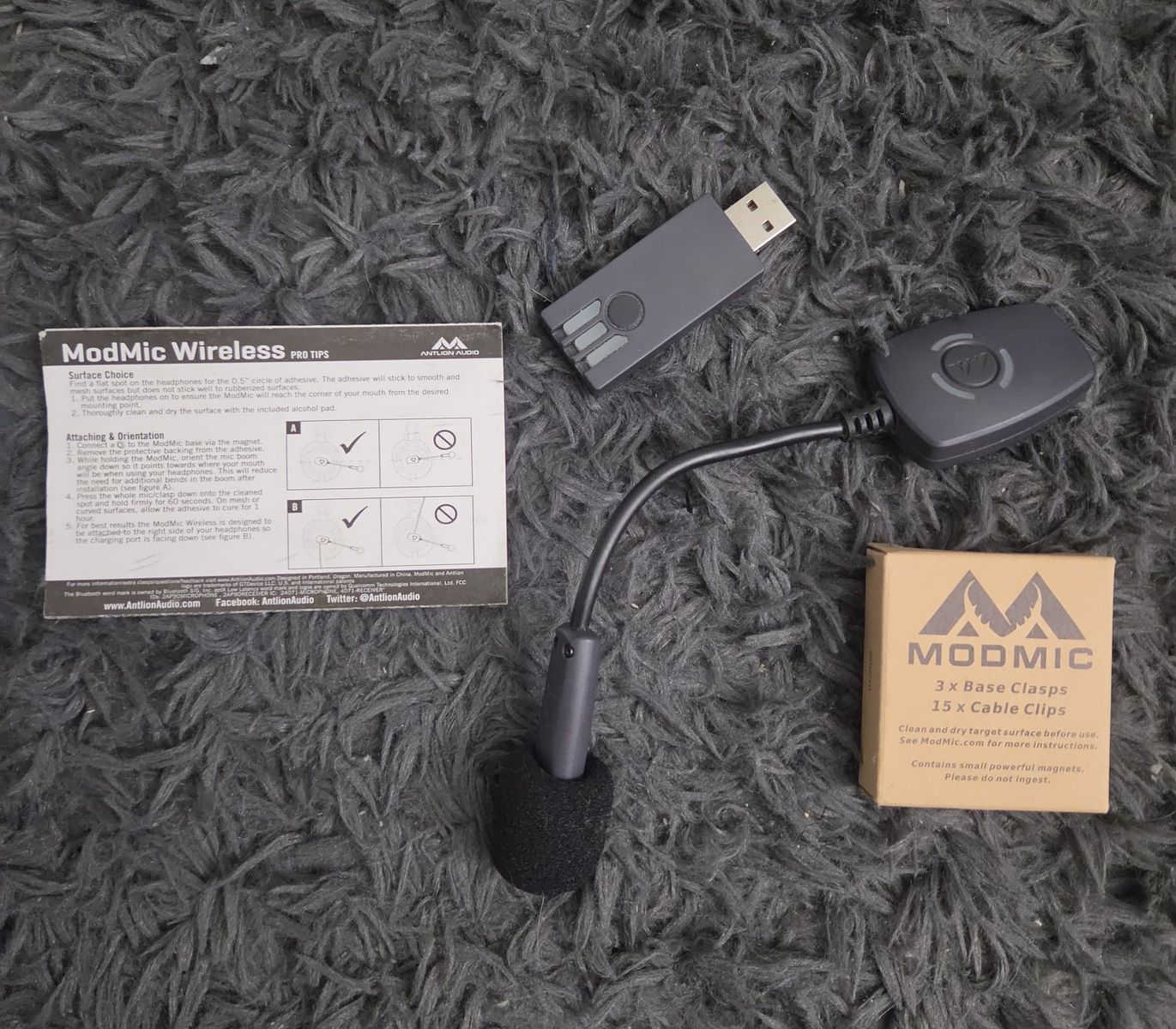 ModMic Wireless Attachable Boom Microphone for Headphones/VR Headsets/Other